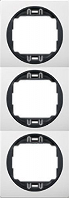 Рамка трехместная Aling-Conel Eon вертикальная бело-черный E6713,0E