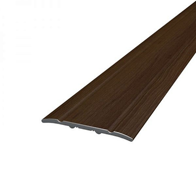 Порожек алюминиевый декоративный рифленый АЛЮПРО с отверстиями 28x900 мм орех 