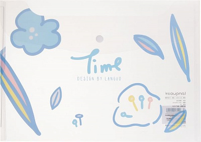 Папка-конверт Рисунки цветов голубые