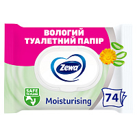 Вологий туалетний папір Zewa Moisturizing одношаровий 74 шт.