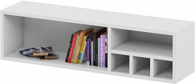 Полка для книг Aqua Rodos Bianca 1300x356x250 мм белый матовый 