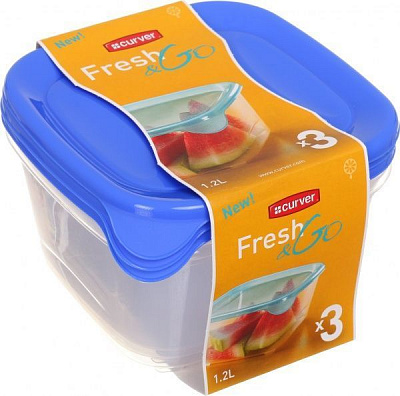 Набір контейнерів Fresh & go 800 мл синій Curver