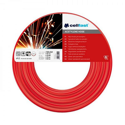 Шланг для ацетилену Cellfast 9,0x3,0 мм (20-682)