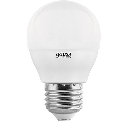 Лампа светодиодная Gauss Elementary 3 шт./уп. 53217T 7 Вт G45 матовая E27 220 В 2700 К 