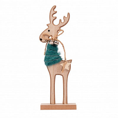 Декоративна новорічна фігура Novogod'ko Олень бірюзовий 20 см