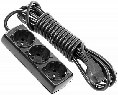 Удлинитель Borsan с заземлением 3 гн. черный 2 м BR.1573-2 