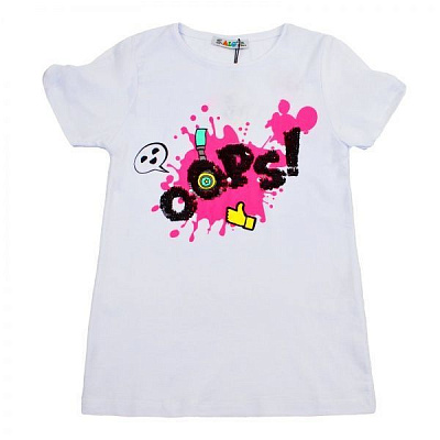 Футболка для девочки ALG OOPS! 720579 р.146 белый 