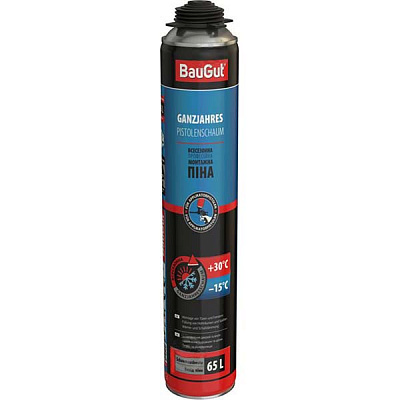 Пена монтажная BauGut PRO 65 л всесезонная 860 мл