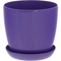 Горшок пластиковый Омела глянцевый фиолетовый 0,8 л круглый фиолетовый 