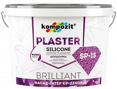 Декоративная штукатурка Kompozit SP-15 барашек 25 кг белый