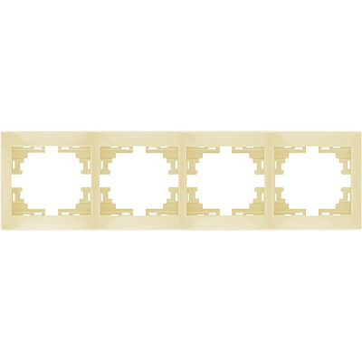 Рамка чотиримісна Lezard MIRA горизонтальна кремовий 701-0300-149