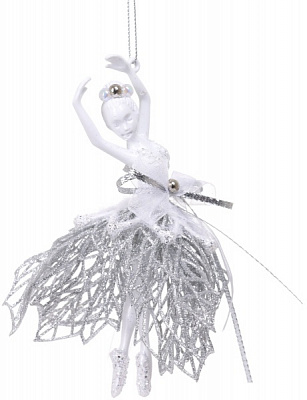 Подвеска Балерина декор Элит 9х12х3 см серебряный