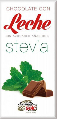 Шоколад Sole молочный со стевией 100 гр без сахара
