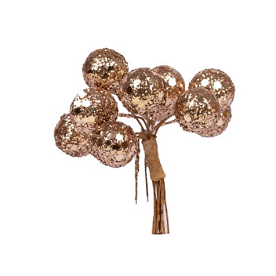 Декорация YES! Fun пучок ягод золотой с глиттером 973930 