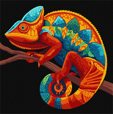 Картина за номерами Темний хамелеон 30х30 см Ideyka