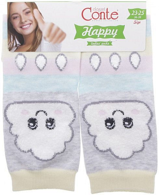 Шкарпетки Conte CE Happy18С-268СП 424 р. 23-25 світло-сірий