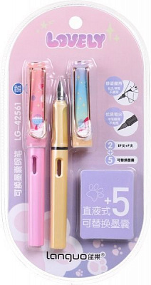 Ручка перова рожева + жовта 2 шт.