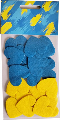 Набор наклеек из фетра Сердца 24 шт. Аплі-Краплі