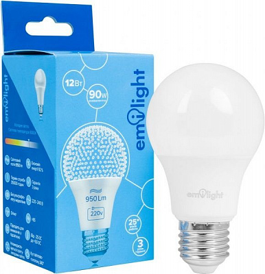 Лампа светодиодная Emilight 12 Вт A60 матовая E27 220 В 6000 К 