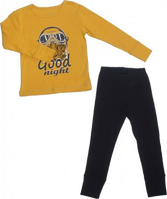 Піжама для хлопчиків Фламінго р.104 чорний із жовтим 257-1005