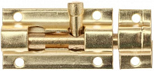 Шпингалет накладной прямоугольный 60 мм желтый ЗМ625 золотой 15 мм