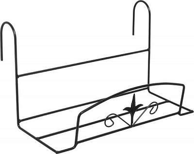 Держатель прямоугольный 38x15.8 см черный металл HY16-18