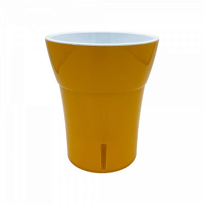 Вазон пластиковий Santino Dali-Dea круглий 2 л карамель/білий