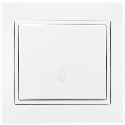 Кнопка звонка Lezard Mira без подсветки 10 А 250В IP20 белый