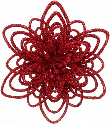 Цветок декоративный Shunda 12 см красная