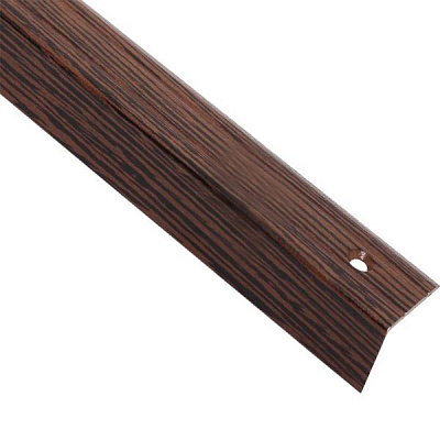 Поріжок алюмінієвий декорований Braz Line рифлений з отворами 24,5х20x900 мм венге світлий