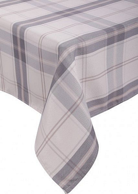 Скатертина Клетка 140x180 см сірий