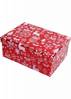 Коробка подарочная прямоугольная красная новогодняя 35х27х15.5см 1110