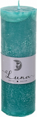 Свічка Рустік циліндр смарагдовий C5516-327 Luna