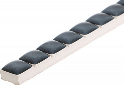 Плитка Cerossa Ceramica розрізний люстрований чорний 1,3x25