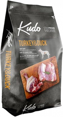 Корм сухий для собак для великих порід/для середніх порід KUDO індичка з качкою КДС-2_8606109019725 3 кг