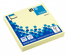 Блоки паперові самоклейкі Notes 75х75х100 yellow INFO