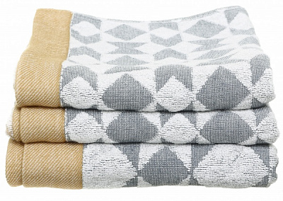 Полотенце махровое Zebra Tiles 50x90 см серый с бежевым Texpol 