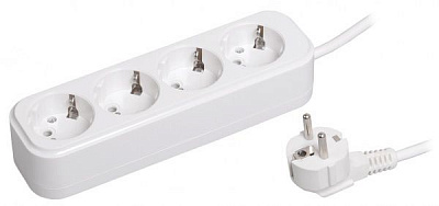 Удлинитель IEK Classic с заземлением 4 гн. белый 5 м WYP11-16-04-05-Z 