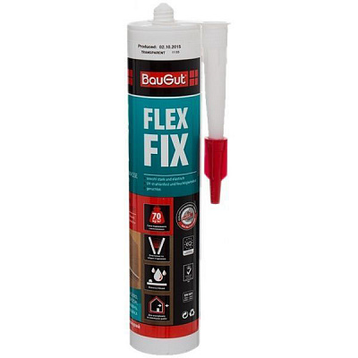 Клей-герметик силіконовий BauGut Flex Fix 290мл білий