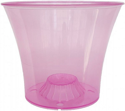 Горшок пластиковый Омела Орхидея 0,6 л круглый прозрачный розовый 