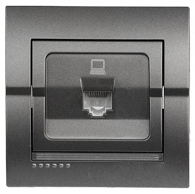 Розетка комп’ютерна Lezard Deriy темно-сірий металік 702-2929-139