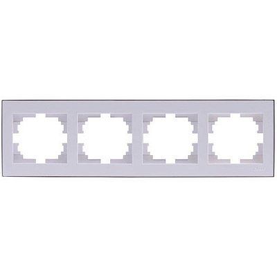 Рамка четырехместная Lezard Rain горизонтальная белый с хромированной вставкой 703-0225-149
