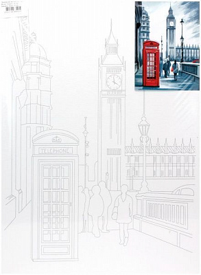 Полотно Этюд на картоне сконтуромГородаЛондон30х40хлопокакрил 4820149889924