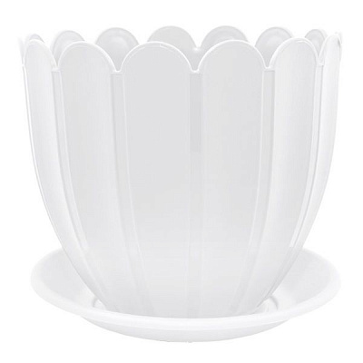 Горшок пластиковый Алеана Марго круглый 3,6л белый (112076) 