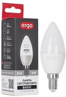 Лампа светодиодная Ergo Basic 5 Вт C37 матовая E14 220 В 4100 К 