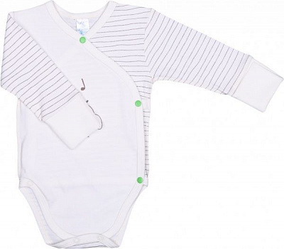 Боди детское унисекс Baby Veres Funy sparrows strip косая застежка р.62 молочный 