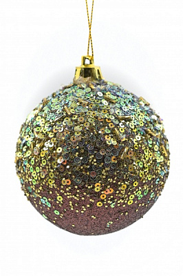 Куля новорічна Конфетті 80 мм коричневий 8210