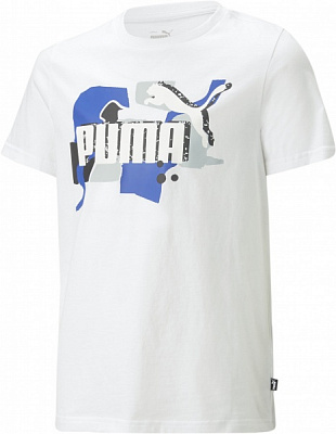 Футболка Puma ESS+ STREET ART LOGO TEE B 67327402 р.164 белый