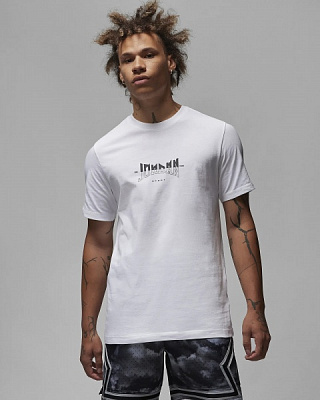 Футболка Nike M J SPRT GFX SS CREW FD7001-100 р.XL білий