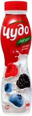 Йогурт ТМ Чудо питний лісова ягода 2,5% 270г (4823061320148)